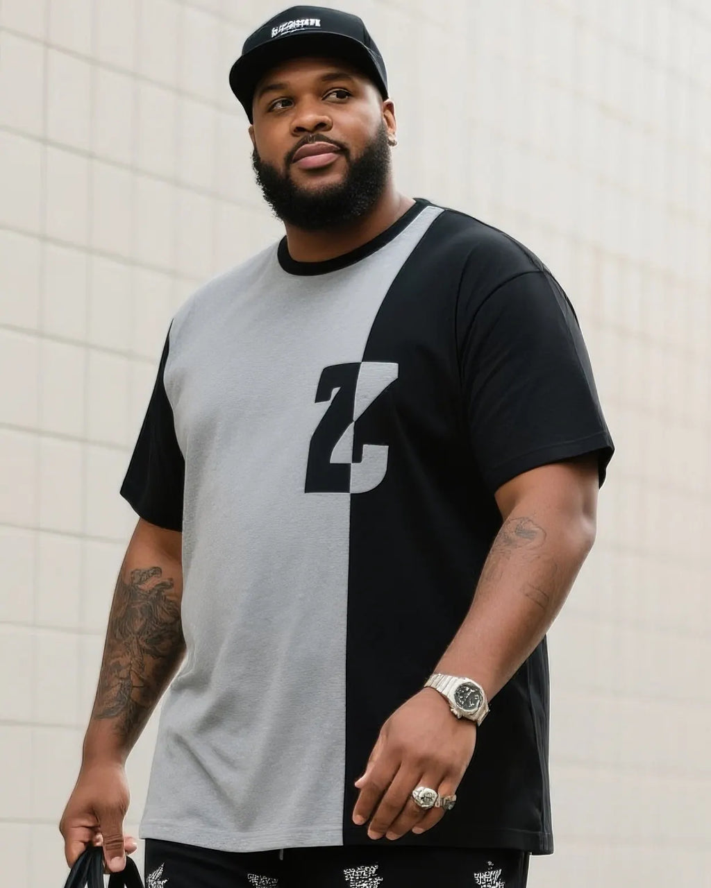 Big & Tall Streetwear Two-piece Set for big men view 2