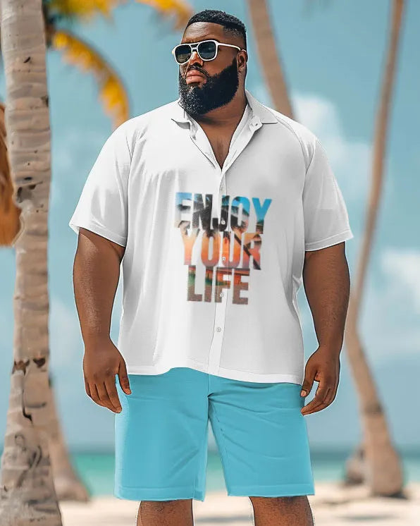 Big & Tall Hawaiian Graphic Jeans for big men view 2