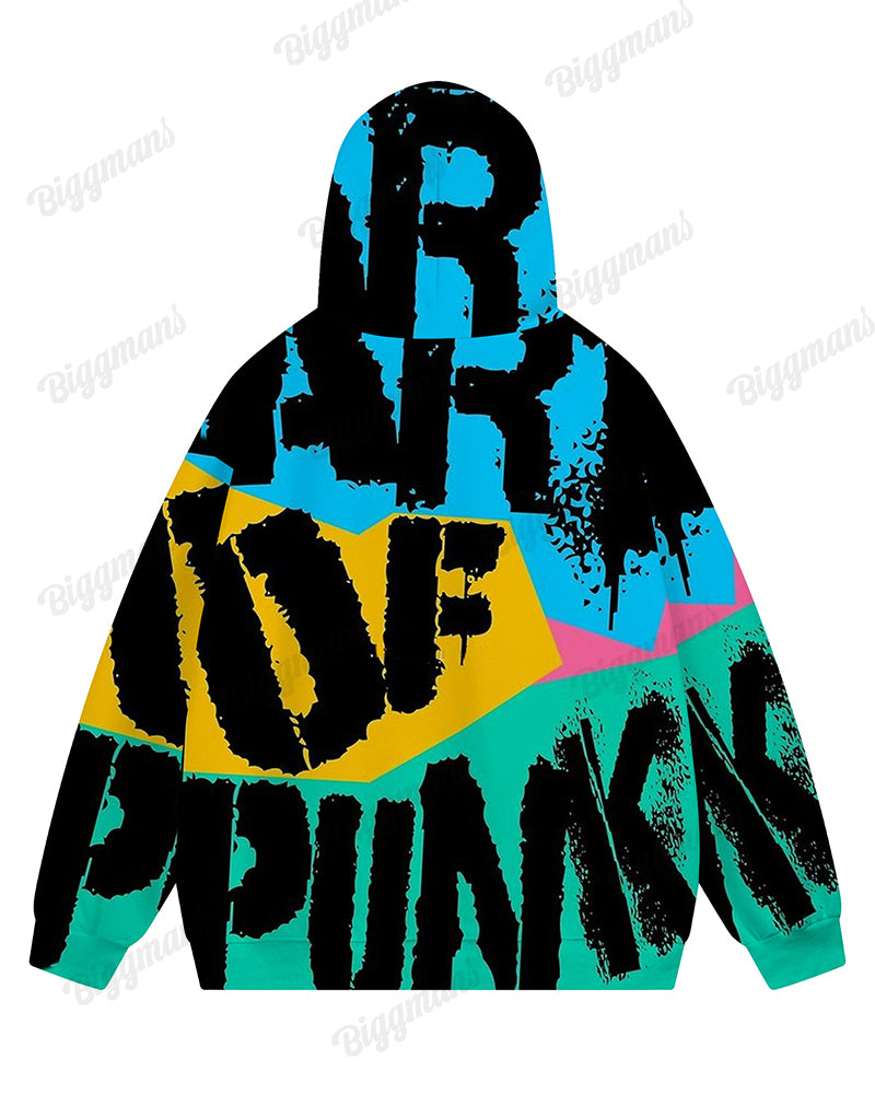 Big & Tall Graphic Graffiti Streetwear Hoodie for big men view 4