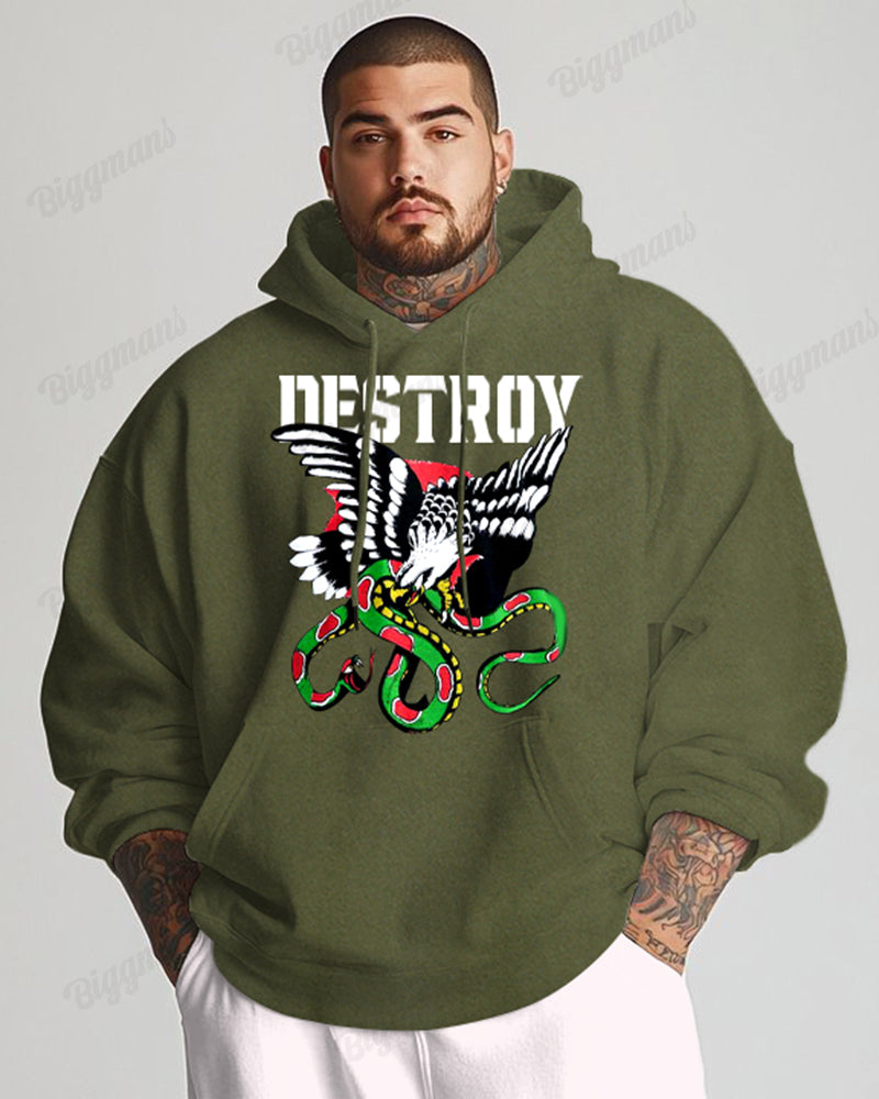 Big & Tall Athletic Streetwear Hoodie Sweatpants Set for big men view 2