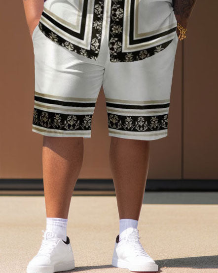Big & Tall Streetwear T-Shirt Shorts Set for big men view 3