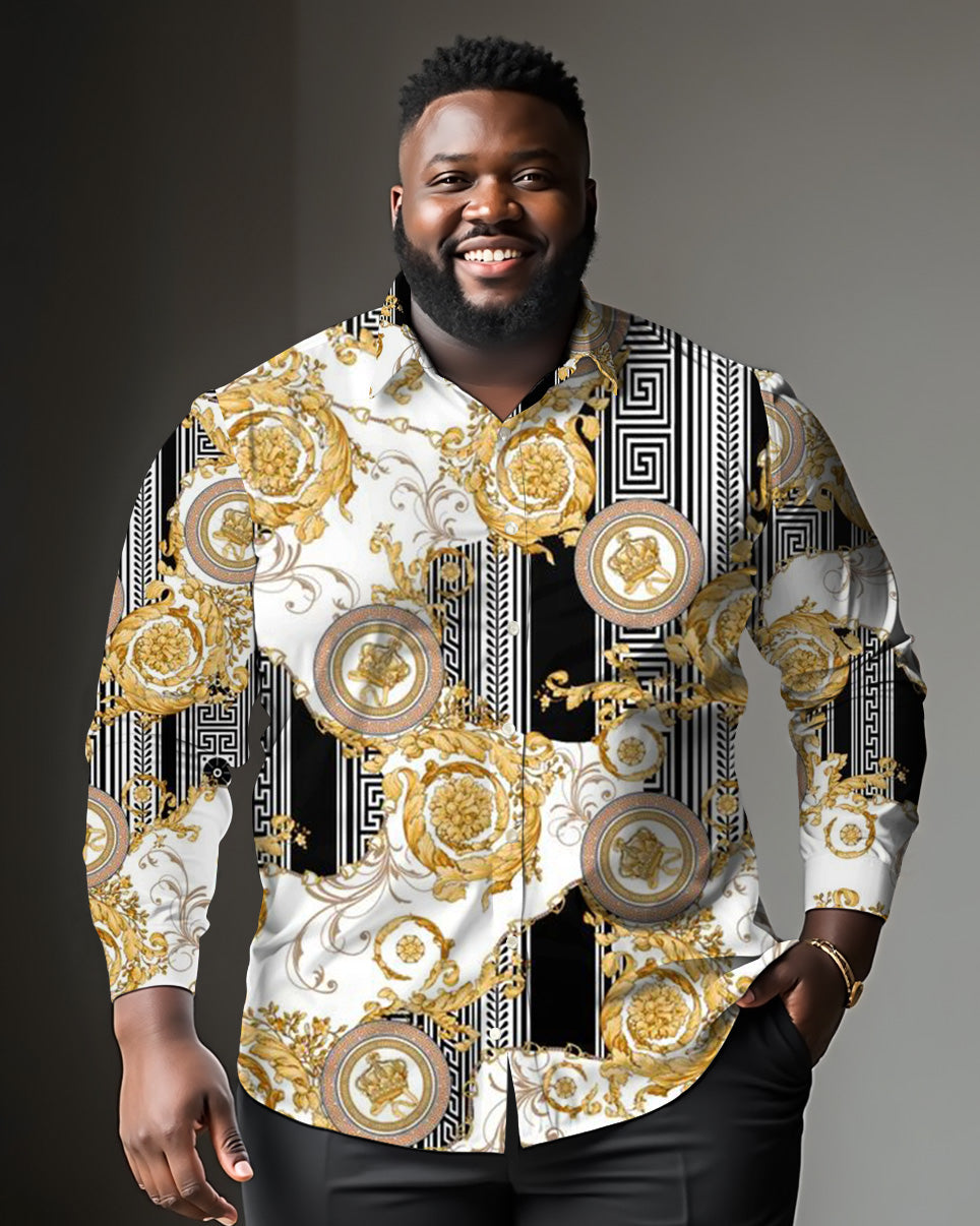 Big & Tall Striped Floral Jeans for big men view 1