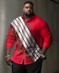 Big & Tall Geometric Shirt Pants Set for big men