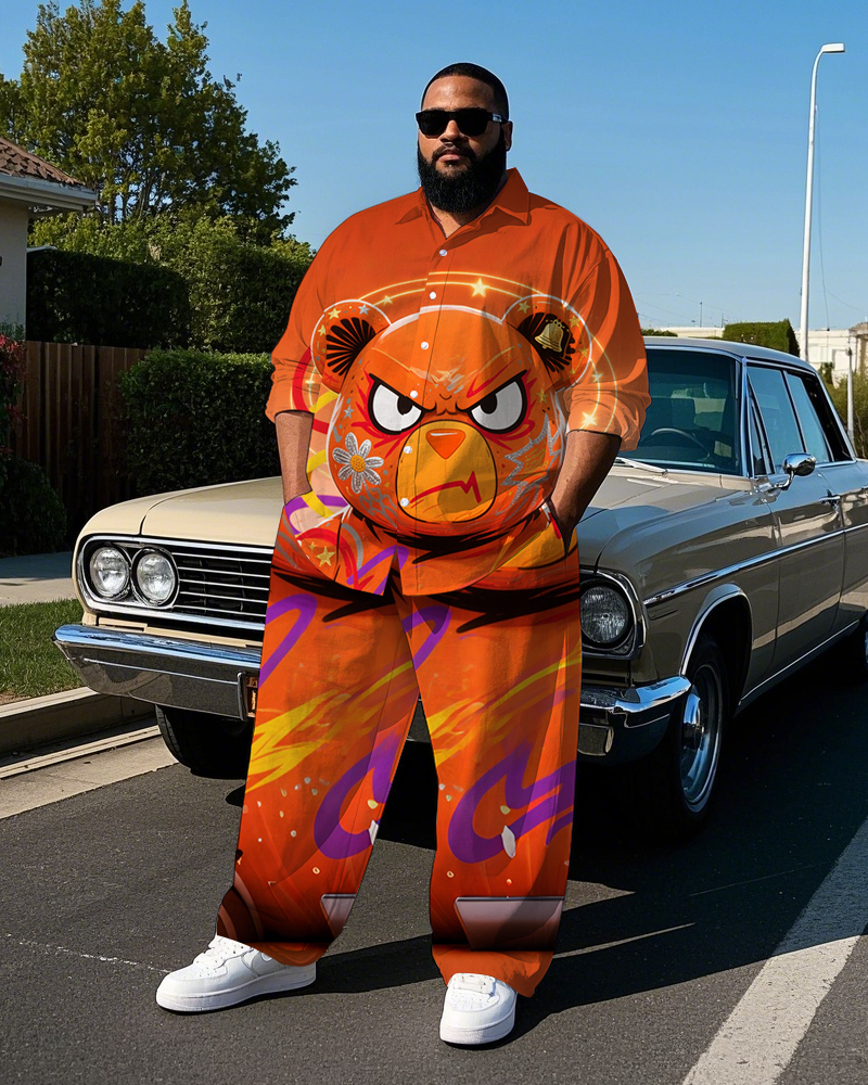 Big & Tall Graffiti Shirt Pants Set for big men view 1