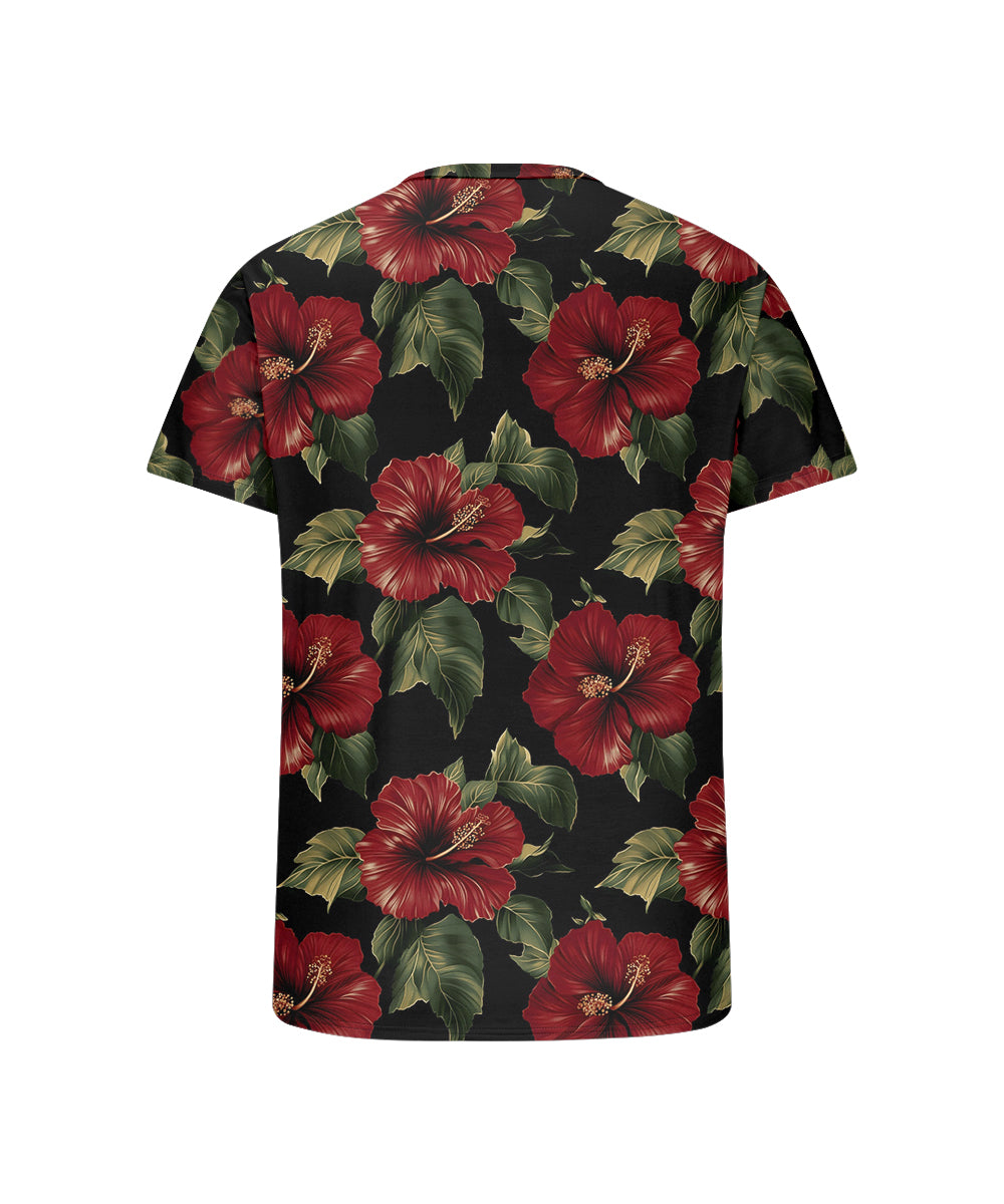 Big & Tall Red Hawaiian Graphic T-Shirt for big men view 5