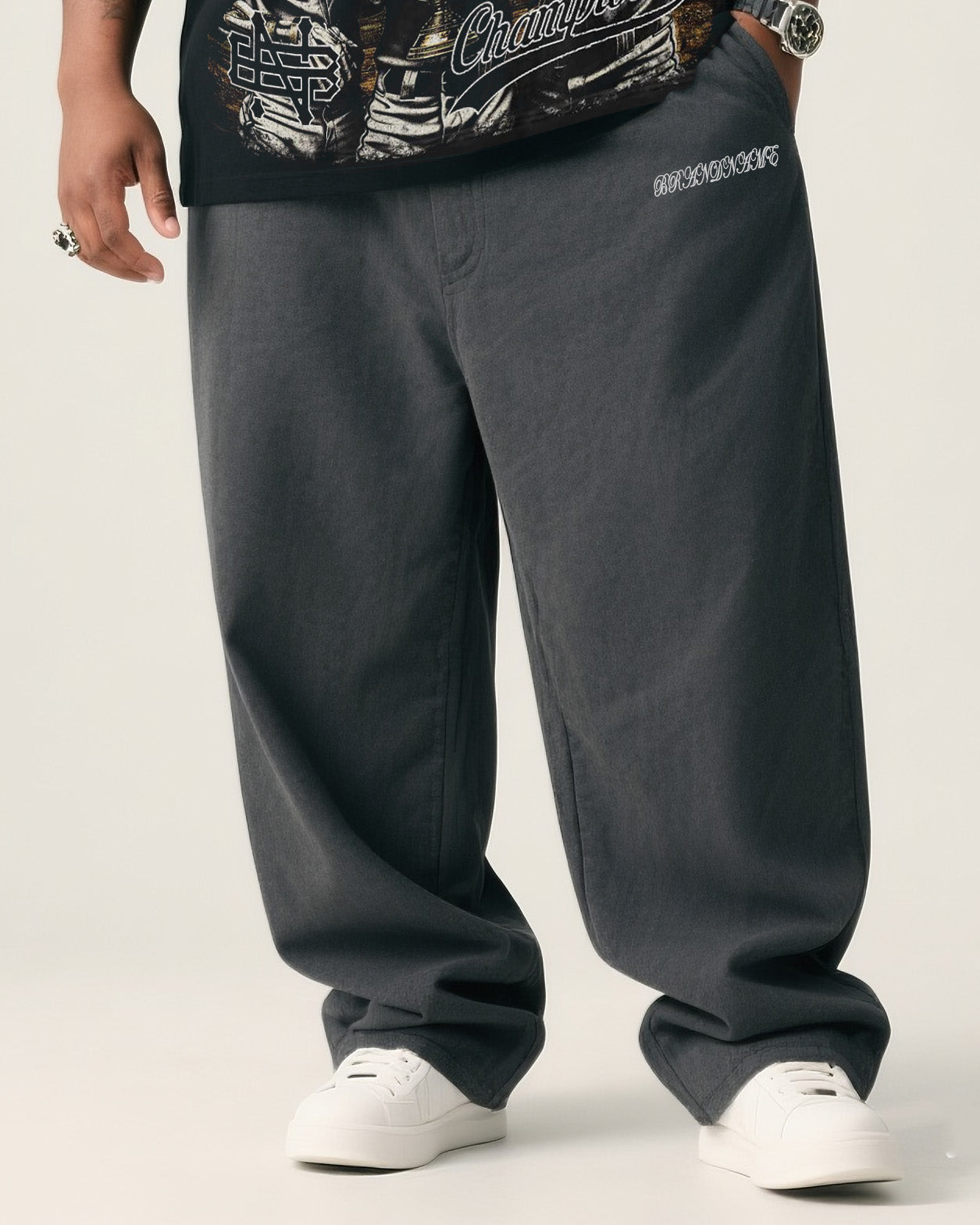 Big & Tall Streetwear T-Shirt Pants Set for big men view 3