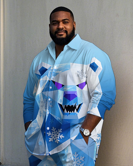 Big & Tall Gradient Streetwear Shirt Pants Set for big men view 2