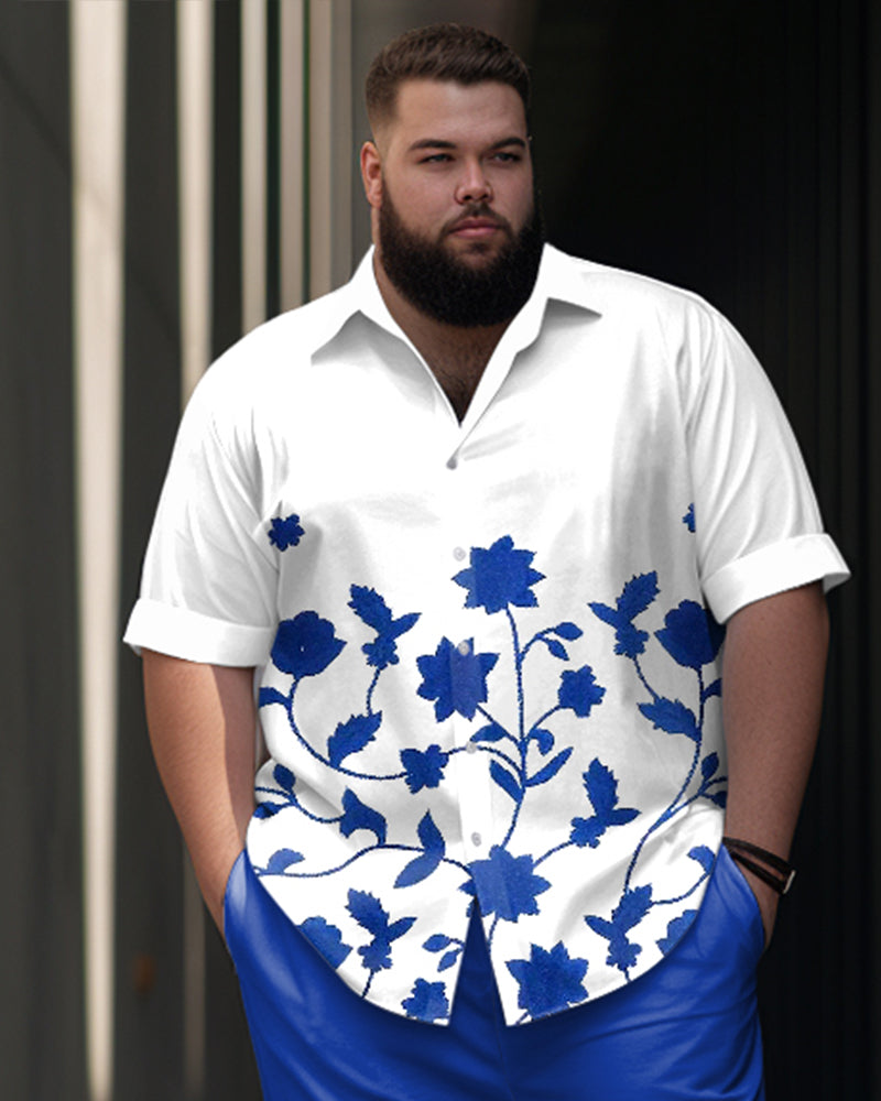 Big & Tall Graphic Floral Business Casual Jeans for big men view 2