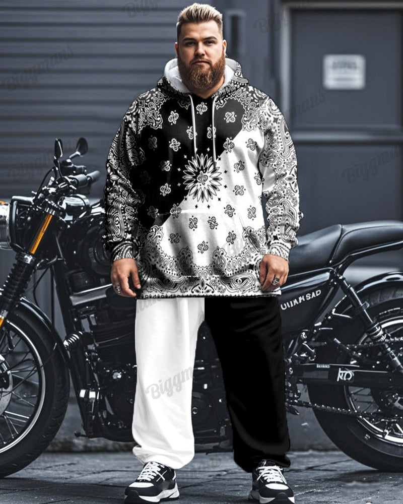 Big & Tall Floral Hoodie Sweatpants Set for big men view 1