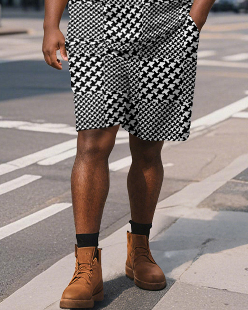Big & Tall Business Casual Polo Shorts Set for big men view 4