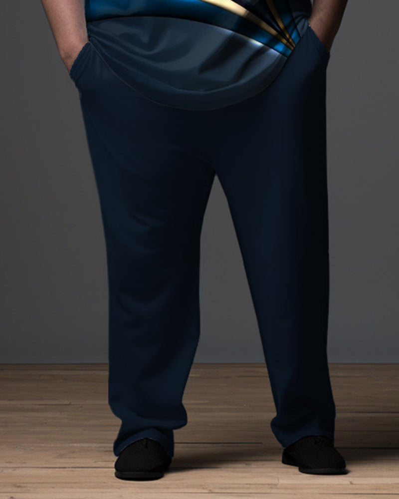 Big & Tall Gradient Business Casual Polo Pants Set for big men view 3