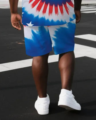 Big & Tall Graphic T-Shirt Shorts Set for big men view 3