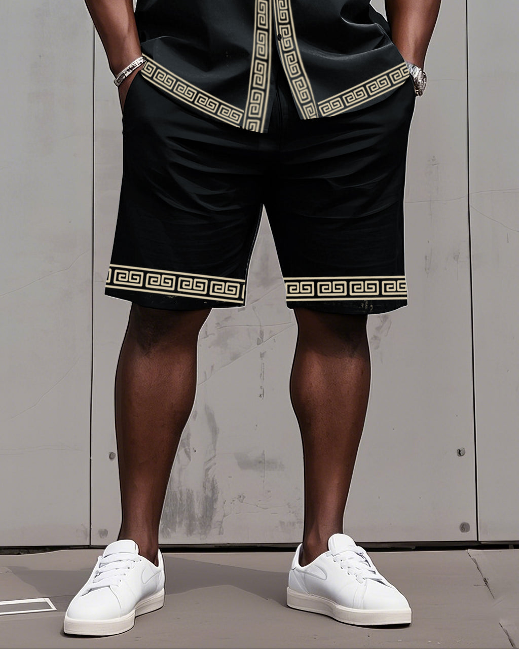 Big & Tall Colorblock T-Shirt Shorts Set for big men view 17