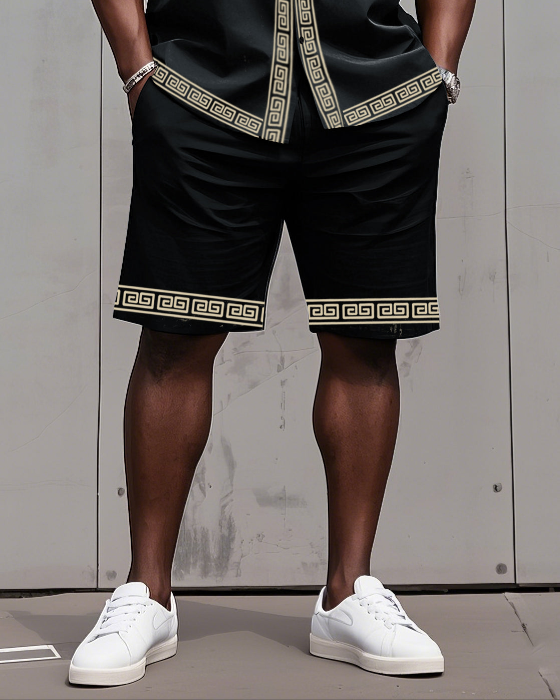Big & Tall Colorblock T-Shirt Shorts Set for big men view 17