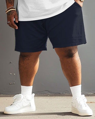 Big & Tall Streetwear T-Shirt Shorts Set for big men view 4