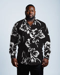 Big & Tall Floral Long Sleeve Shirt for big men view 1