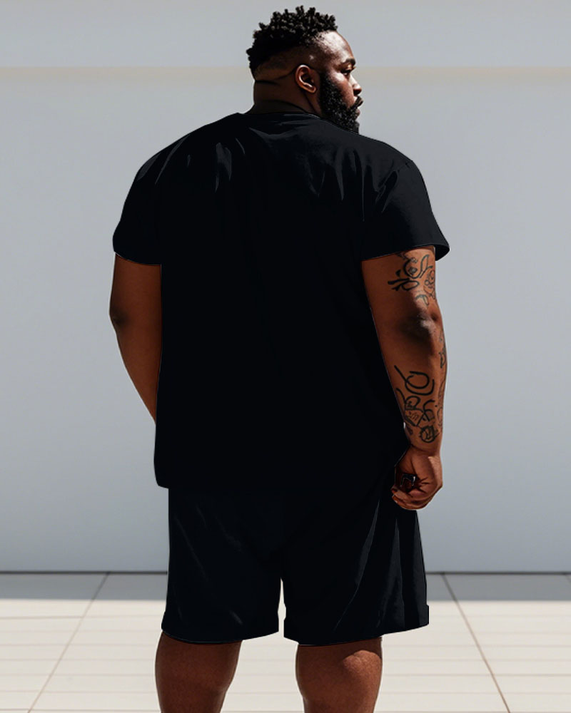 Big & Tall Graphic T-Shirt Shorts Set for big men view 4