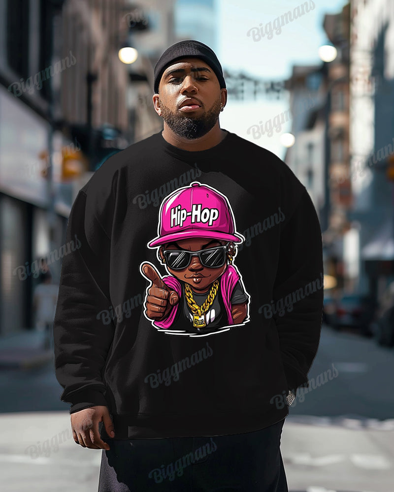 Big & Tall Pink Graphic Streetwear Jeans for big men view 2