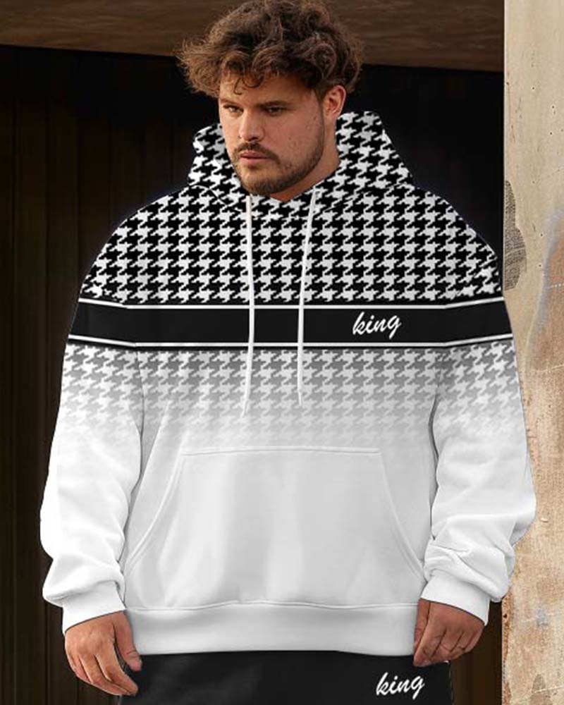 Big & Tall Gradient Streetwear Hoodie Sweatpants Set for big men view 2