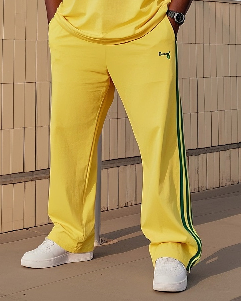 Big & Tall Striped Athletic T-Shirt Pants Set for big men view 3
