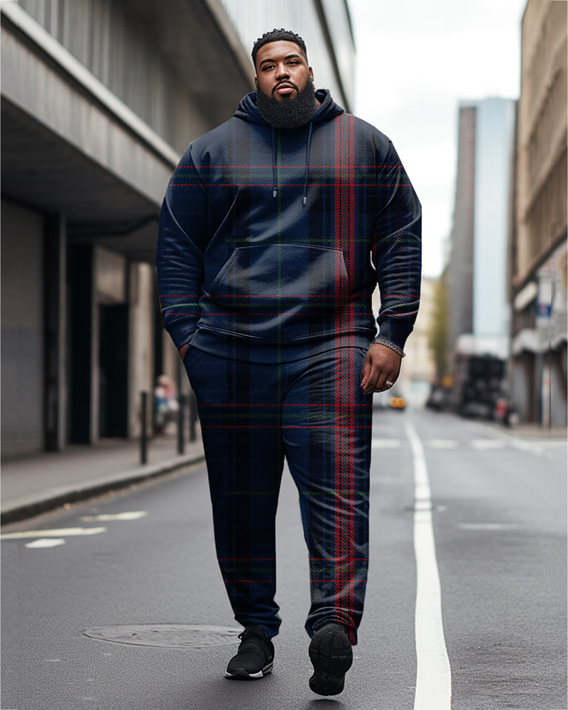 Big & Tall Colorblock Hoodie Sweatpants Set for big men view 1