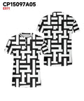 Big & Tall Black White Geometric T-Shirt for big men view 3
