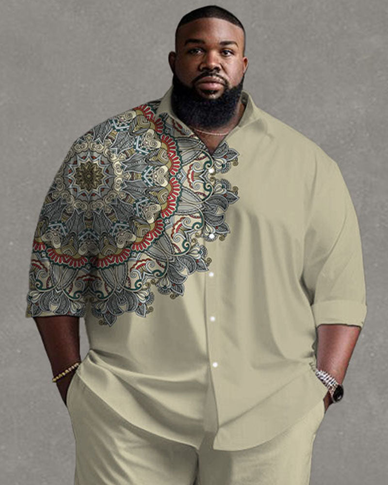 Big & Tall Graphic Vintage T-Shirt Pants Set for big men view 2