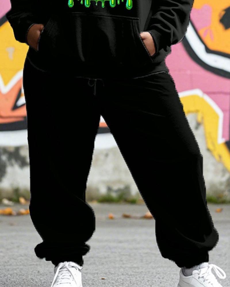 Big & Tall Graphic Hoodie Sweatpants Set for big men view 3