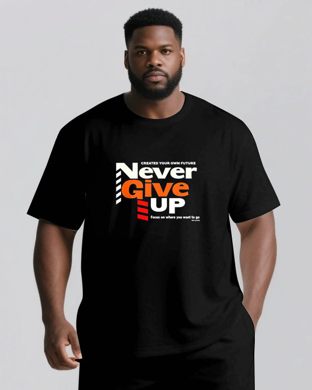 Big & Tall Graphic Streetwear Two-piece Set for big men view 3