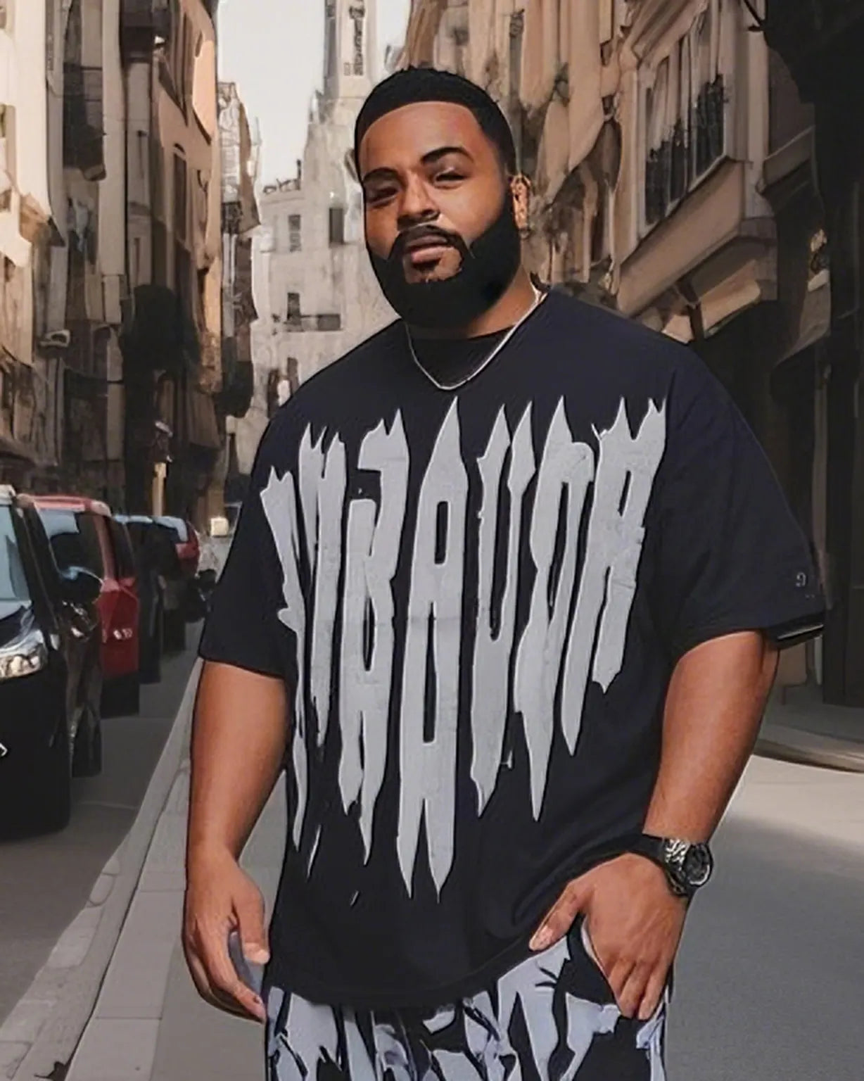 Big & Tall Graphic Two-piece Set for big men view 2