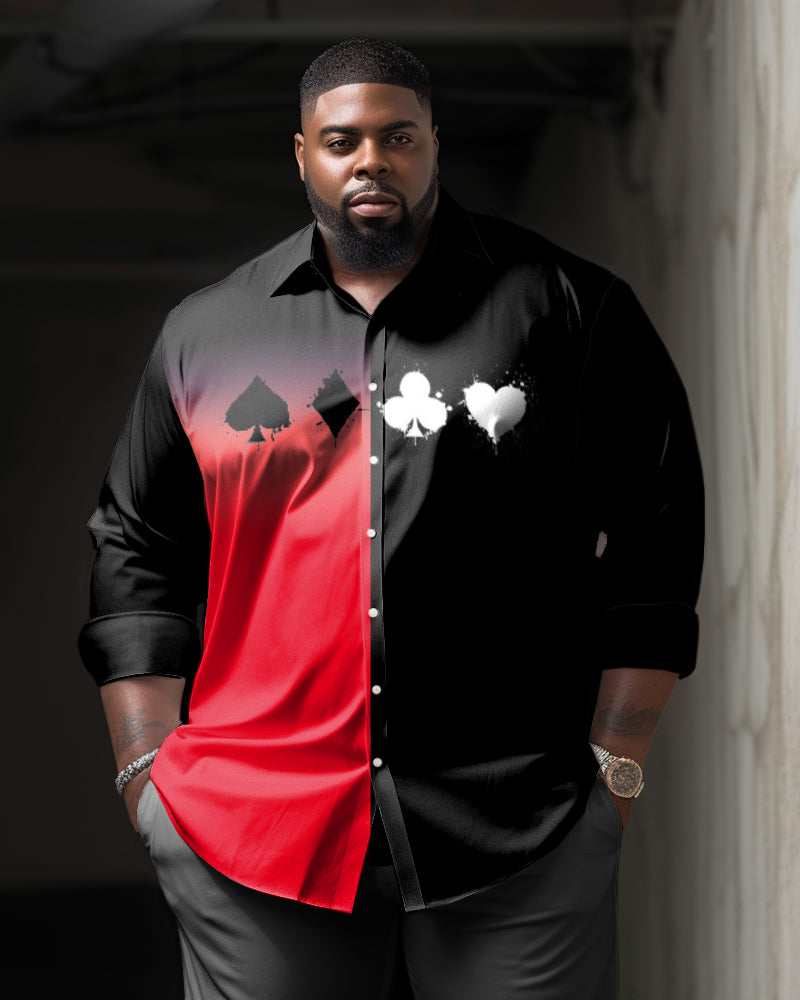 Big & Tall Graphic Vintage Long Sleeve Shirt for big men