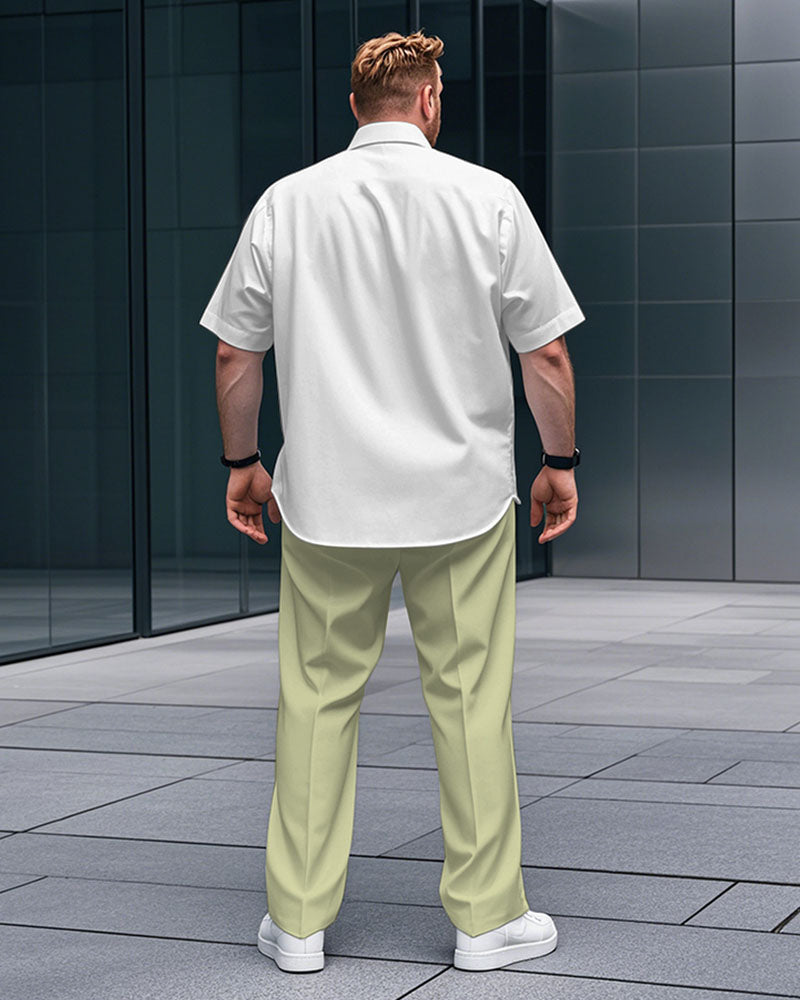 Big & Tall Geometric T-Shirt Pants Set for big men view 4