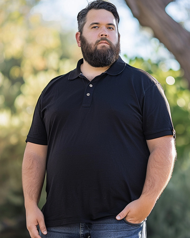 Big & Tall Solid Color Business Casual Polo Shirt for big men view 4
