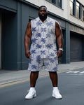 Big & Tall Hawaiian T-Shirt Shorts Set for big men view 1