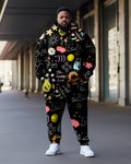 Big & Tall Graffiti Hoodie Sweatpants Set for big men view 1