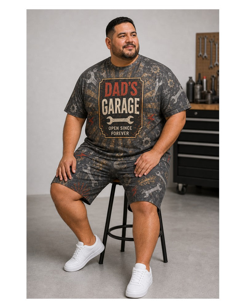 Big & Tall Graphic T-Shirt Shorts Set for big men view 1