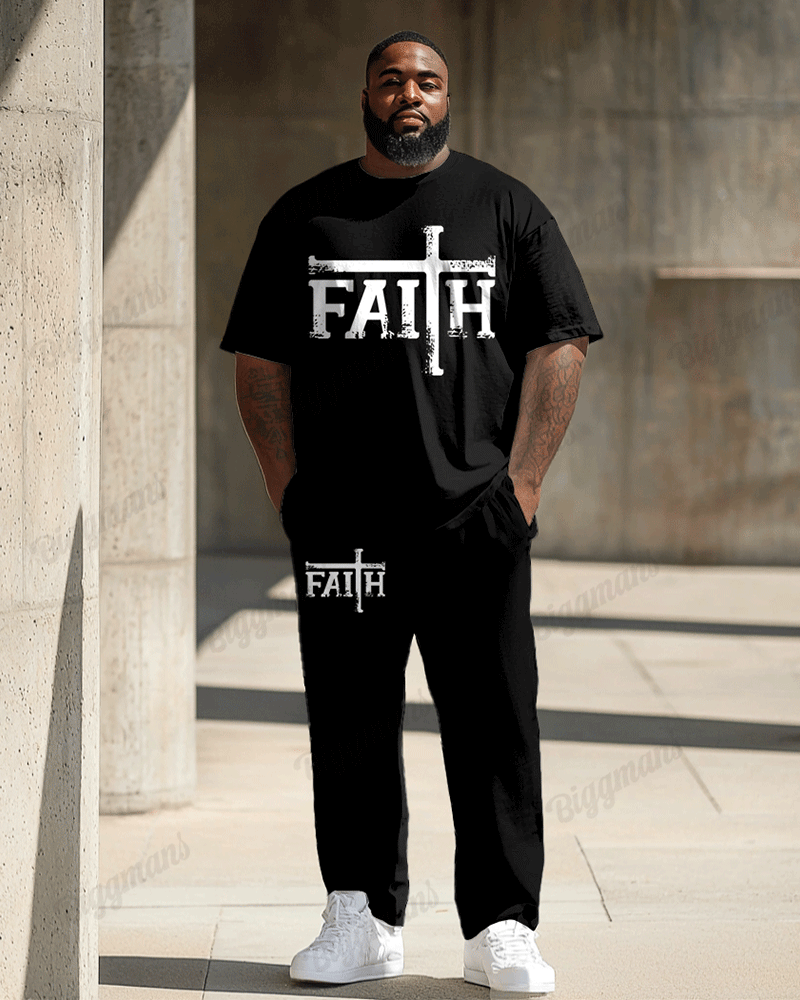 Big & Tall Graphic T-Shirt Pants Set for big men view 1
