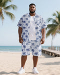 Big & Tall Hawaiian T-Shirt Shorts Set for big men view 1