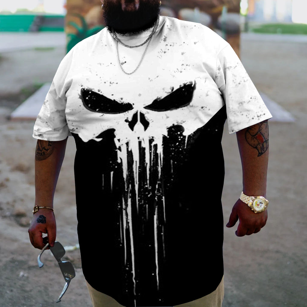 Big & Tall Colorblock Skull T-Shirt for big men view 2