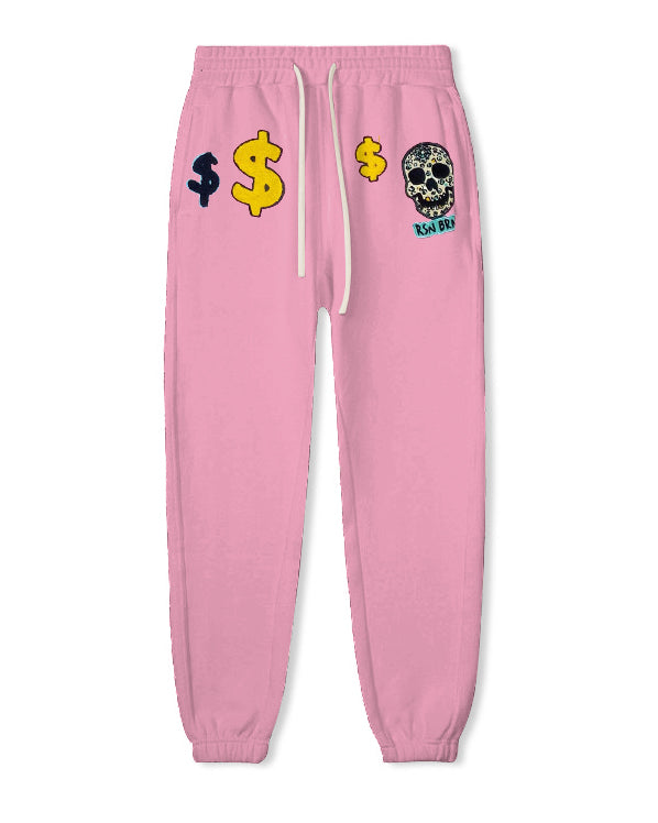 Big & Tall Blue Pink Streetwear Hoodie Sweatpants Set for big men view 6