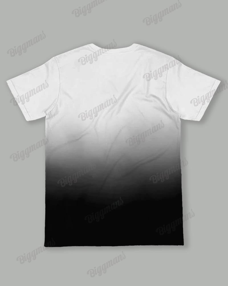 Big & Tall Black White Gradient T-Shirt Pants Set for big men view 3
