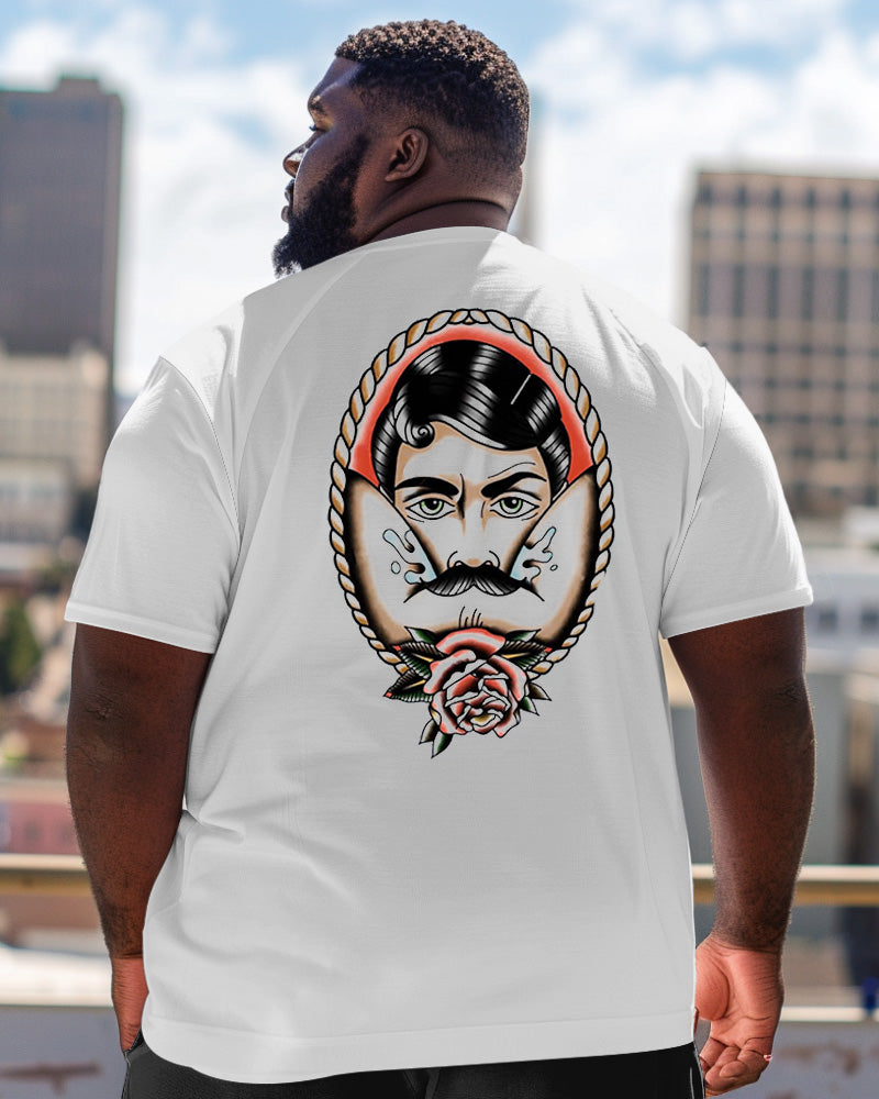 Big & Tall Graphic Floral Streetwear T-Shirt for big men view 2