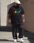 Big & Tall Graphic Streetwear Two-piece Set for big men view 1