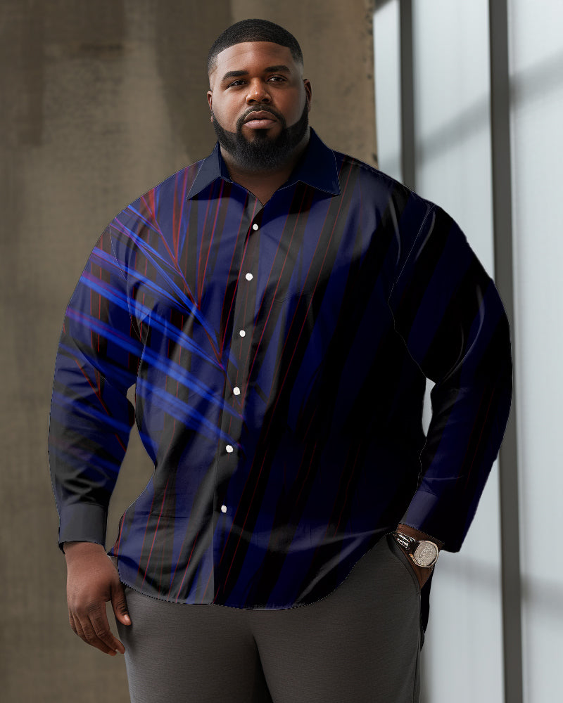 Big & Tall Plaid Business Casual Shirt Pants Set for big men