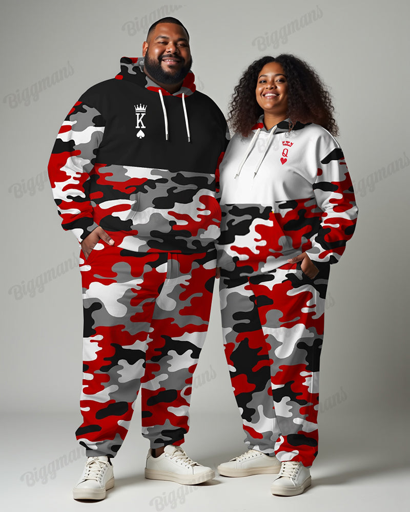 Big & Tall Graphic Camouflage Hoodie Sweatpants Set for big men view 1