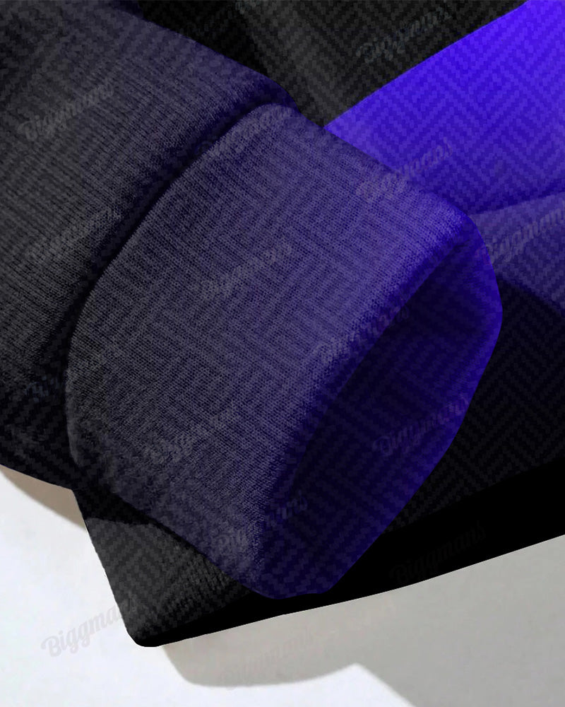 Big & Tall Geometric Streetwear Hoodie Sweatpants Set for big men view 6