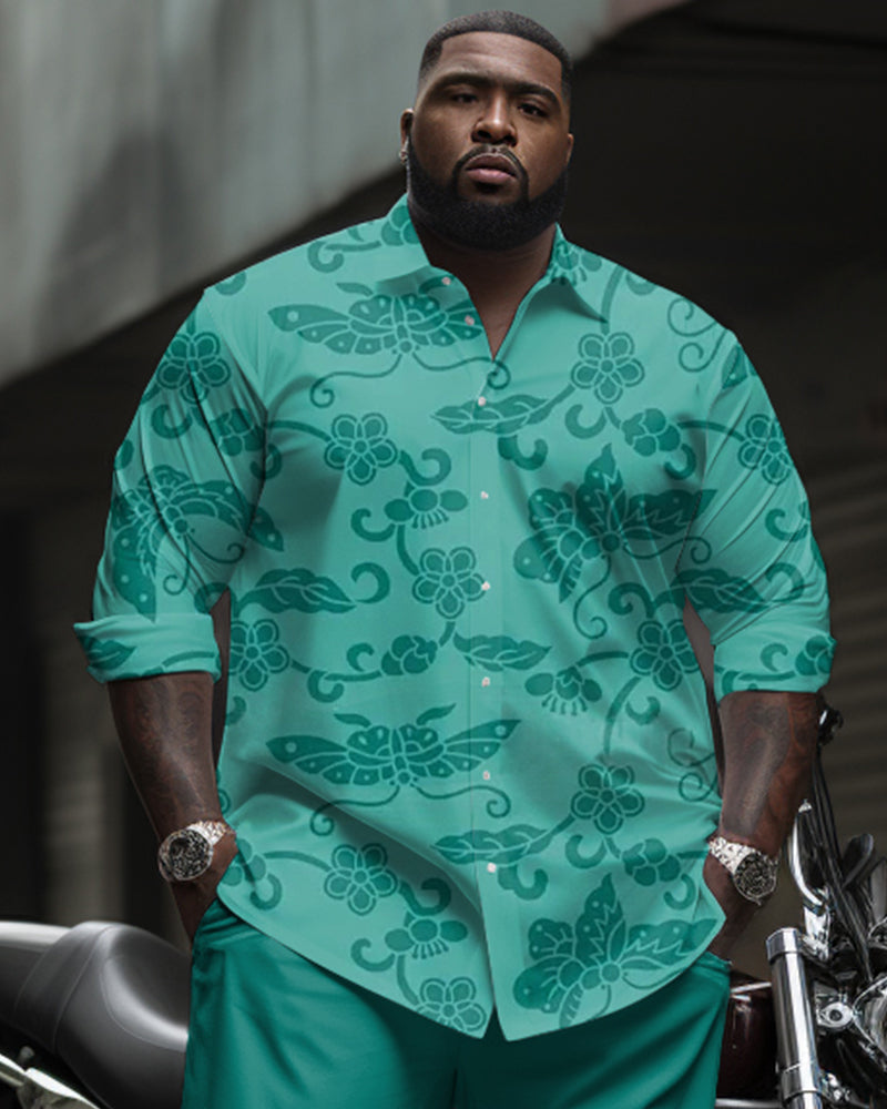 Big & Tall Business Casual Streetwear Two-piece Set for big men view 2