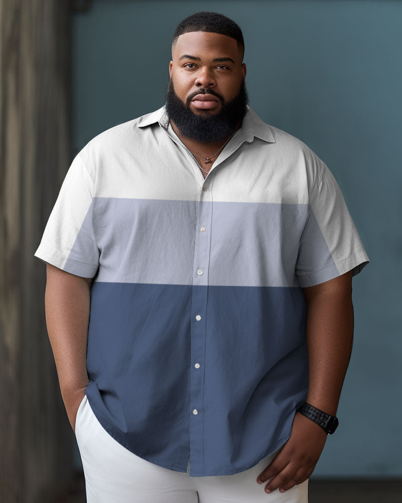 Big & Tall Colorblock Plaid Short Sleeve Shirt for big men view 4