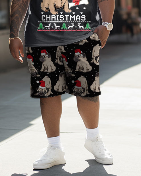 Big & Tall Graphic Streetwear T-Shirt Shorts Set for big men view 3