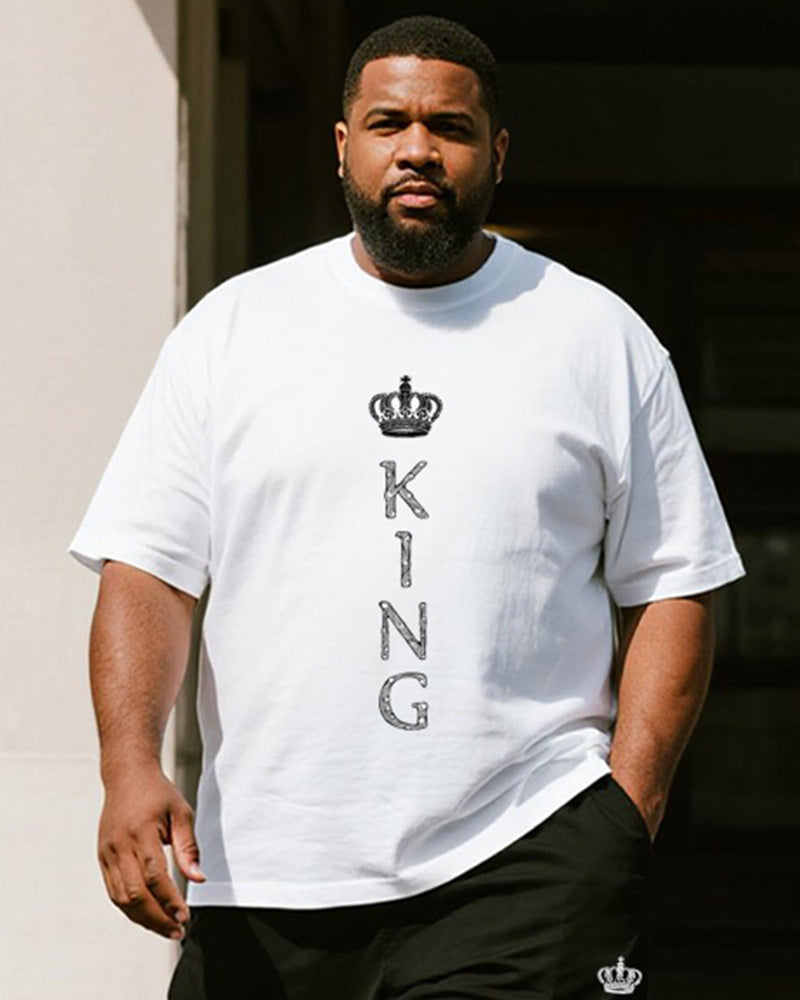 Big & Tall Graphic T-Shirt Shorts Set for big men view 2